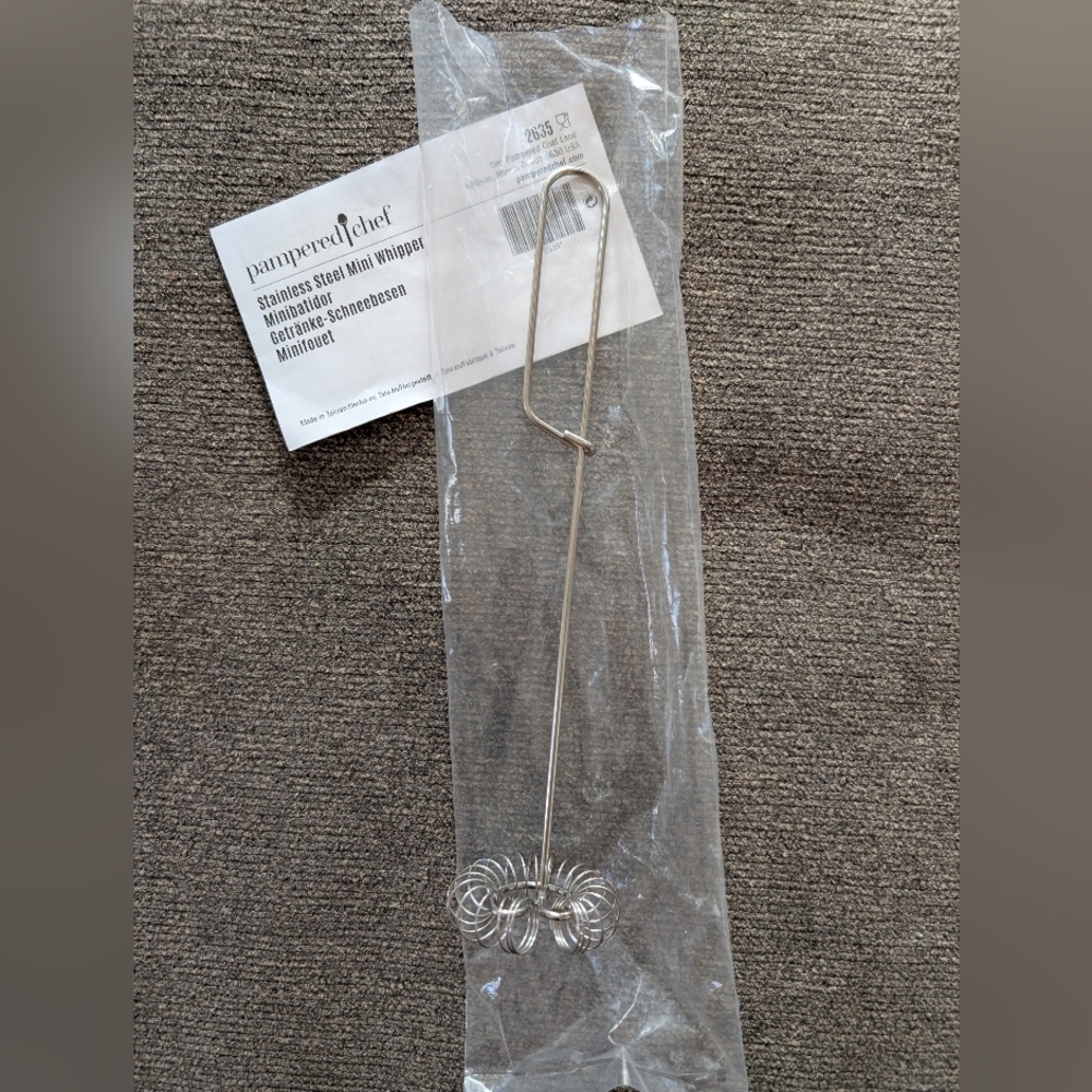 Pampered Chef Stainless Steel Mini Whipper NIP